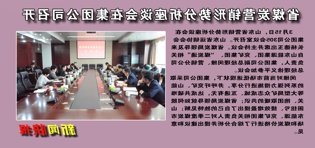 山东省煤炭营销形势分析座谈会在济矿集团召开